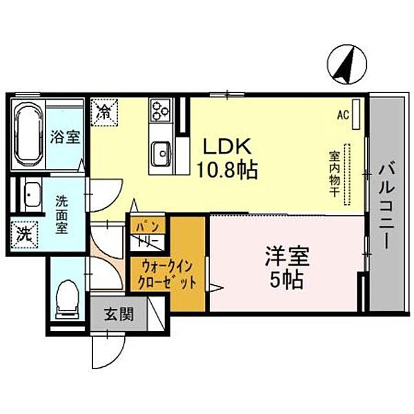 Ｄ‐ＲＯＯＭ女池上山I 202｜新潟県新潟市中央区女池上山１丁目(賃貸アパート1LDK・2階・41.47㎡)の写真 その2