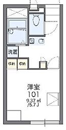 レオパレスシェルガーデン 1Kの間取図画像