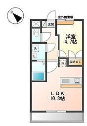 JR横浜線 八王子みなみ野駅 徒歩21分の賃貸アパート 2階1LDKの間取り