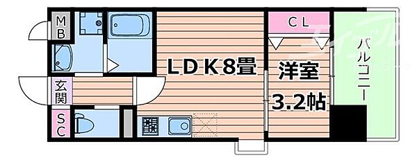 ビガーポリス486与力町公園II ｜大阪府大阪市北区同心１丁目(賃貸マンション1DK・3階・27.87㎡)の写真 その2