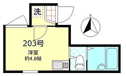 エスポワール羽田壱番館 1Kの間取図画像