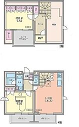東京メトロ千代田線 根津駅 徒歩6分の賃貸マンション 4階2SLDKの間取り