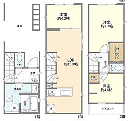 Kolet一橋学園#02 1階3LDKの間取り
