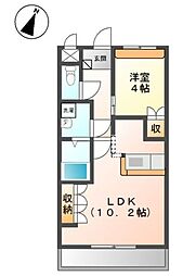 サンリヴィエール 1LDKの間取図画像
