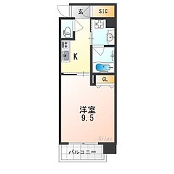ジョイシティ二条城前 1Kの間取図画像
