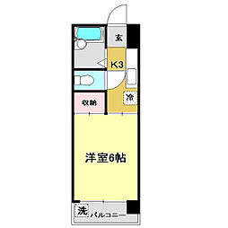オリオンズマンション1 1Kの間取図画像