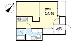 Karin散歩 ワンルームの間取図画像