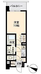 オープンブルーム二子 1Kの間取図画像