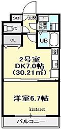 金太郎Hills54'★ 1DKの間取図画像