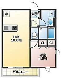 プラネッツ 1LDKの間取図画像