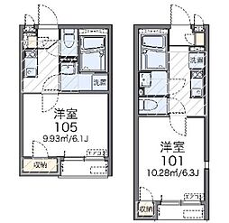 レオネクストヴィセオ 1Kの間取図画像