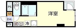 トーア岩本町マンション ワンルームの間取図画像