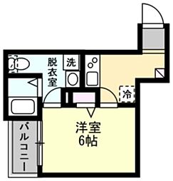 ベイルーム京急鶴見 3階1Kの間取り