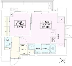 神谷町レジデンス壱番館 1LDKの間取図画像