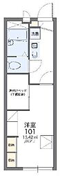 レオパレスエクセル花畑 1Kの間取図画像