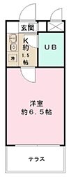 トレンタハウス桜新町 1階1Kの間取り