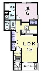 カン・カーロ1 1LDKの間取図画像