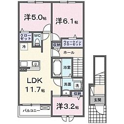 ジリエット 3LDKの間取図画像