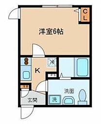 ブランカ・コート 1階1Kの間取り