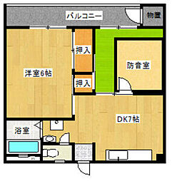 土谷マンション 2DKの間取図画像