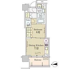 パークアクシス池田山 1DKの間取図画像