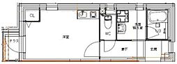 Plus door NAKANO 1階ワンルームの間取り