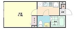 ファーナ津田沼 1階1Kの間取り