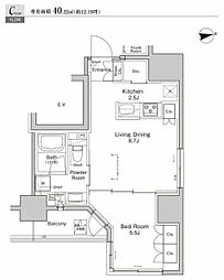 プラウドフラット浅草雷門 1LDKの間取図画像