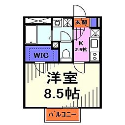アムールサニーハイツ 1Kの間取図画像