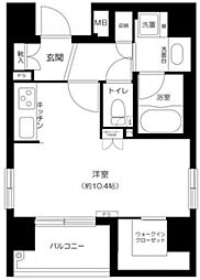 レヴィーナ東京八重洲通り ワンルームの間取図画像