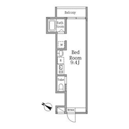 MQuarto江田 ワンルームの間取図画像