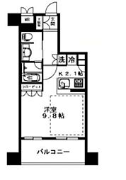 クオリアYz恵比寿 7階ワンルームの間取り