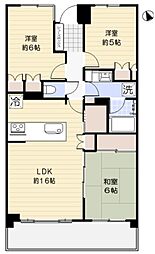 レクセルマンション常盤平さくら通り 3LDKの間取図画像