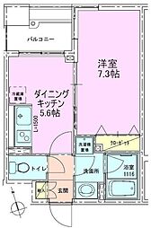 銀座レジデンス壱番館 1DKの間取図画像