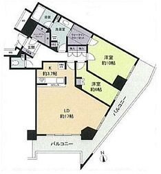 CAPITAL MARK TOWER 35階2LDKの間取り