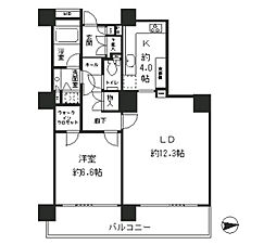 リバーポイントタワー 1LDKの間取図画像