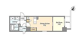 リエトコート元赤坂 1DKの間取図画像