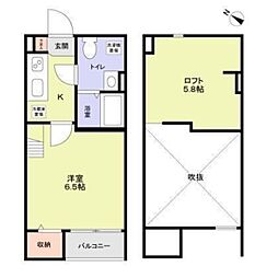 CarpeDiem堺 1Kの間取図画像