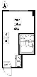 リプロン西小山 ワンルームの間取図画像