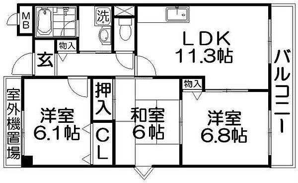 プリマベーラ 405｜大阪府枚方市出口２丁目(賃貸マンション3LDK・4階・67.86㎡)の写真 その2