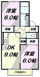 ドエル59 2DKの間取図画像