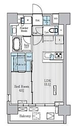 Ｔｅｒｒａ蚕糸の森 7階1LDKの間取り