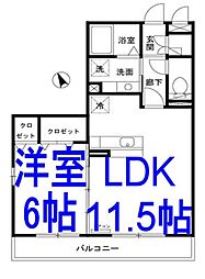 アネシス城北B 1LDKの間取図画像