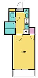 アルモ武蔵関 1Kの間取図画像