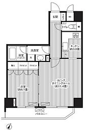 グランハイツ代々木 1LDKの間取図画像