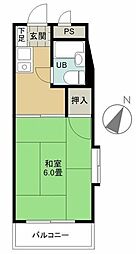 ベルサイユ目黒 4階1Kの間取り