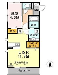 ファインフレッサ 1LDKの間取図画像
