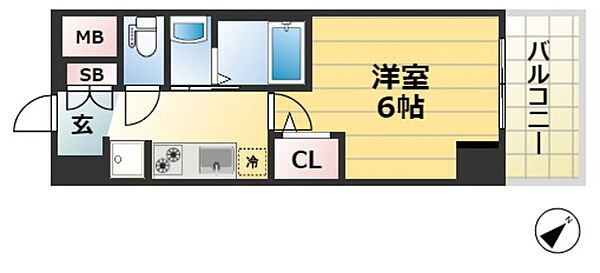 兵庫県神戸市兵庫区湊町１丁目(賃貸マンション1K・6階・21.66㎡)の写真 その2