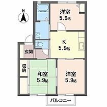 しあわせ荘Ａ A102 ｜ 兵庫県三田市天神３丁目19-20（賃貸アパート3K・1階・52.50㎡） その2