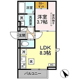 D Paina 久地 1LDKの間取図画像